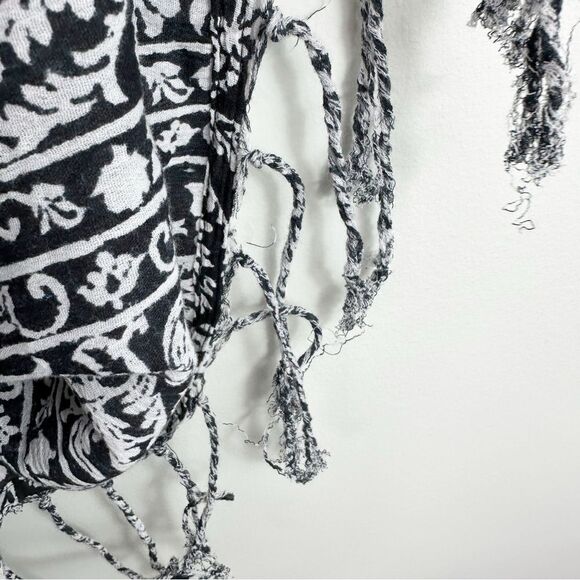 Billabong Enchanted Dayz Black/White Strapless Dress w/Handkerchief Hem Tassels - Picture 8 of 12